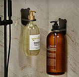 Настінний самоклейний тримач для дозатора рідкого мила гелю для мийних засобів пластиковий, фото 6