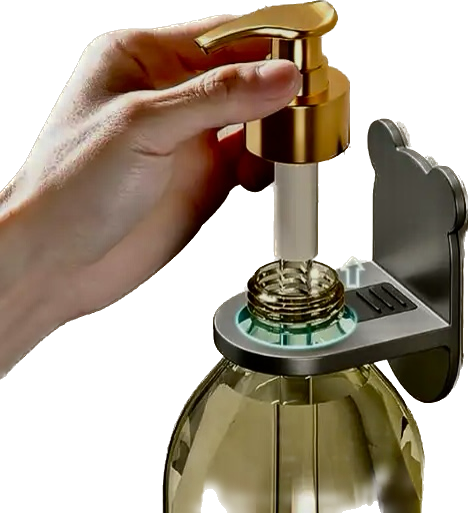 Настінний самоклейний тримач для дозатора рідкого мила гелю для мийних засобів пластиковий, фото 1