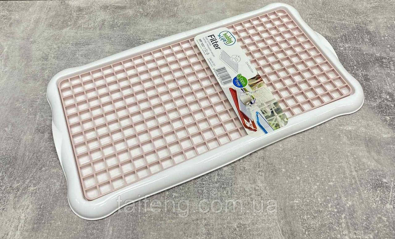 Сушарка для посуду 22,4*40,5*1,6 см Hobby life 04 1311 рожево-біла