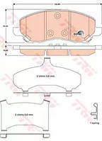 Колодки тормозные дисковые Dodge Caliber 07-10 F, TRW (GDB4142)