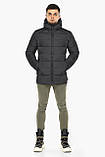 Коротка чоловіча зимова графітова куртка модель 37055, фото 3