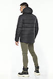 Коротка чоловіча зимова графітова куртка модель 37055, фото 5