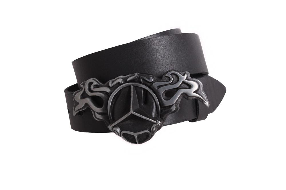 Чоловічий ремінь з натуральної шкіри під джинси 49129 чорний, фото 1