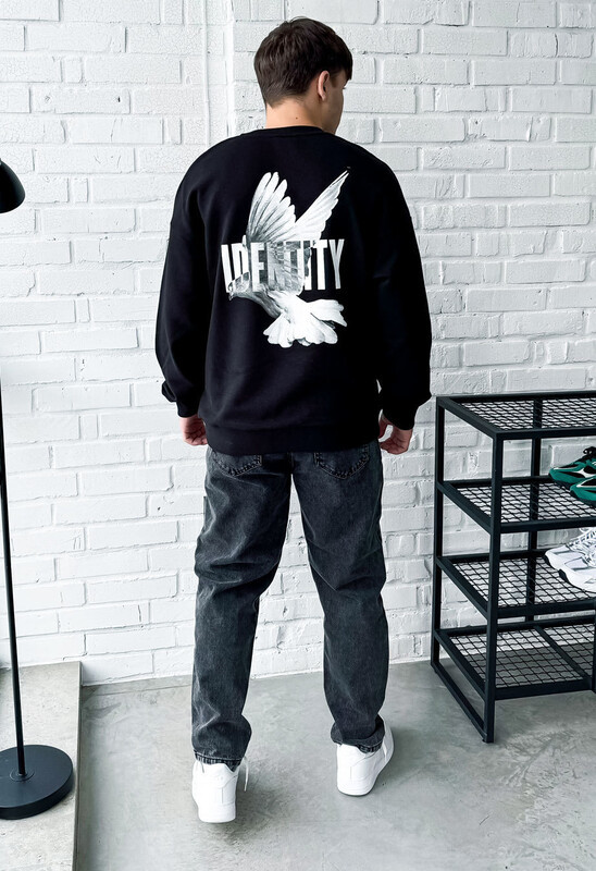 Базовий чорний світшот Staff identity oversize