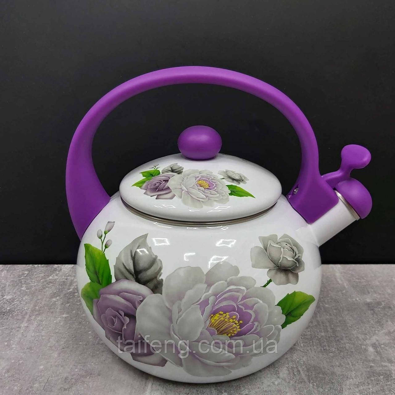 Чайник емальований зі свистком 2,2 л VIOLET HANDLE (2L)