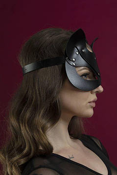 Маска кішечки Feral Feelings - Catwoman Mask, натуральна шкіра, чорна, фото 4