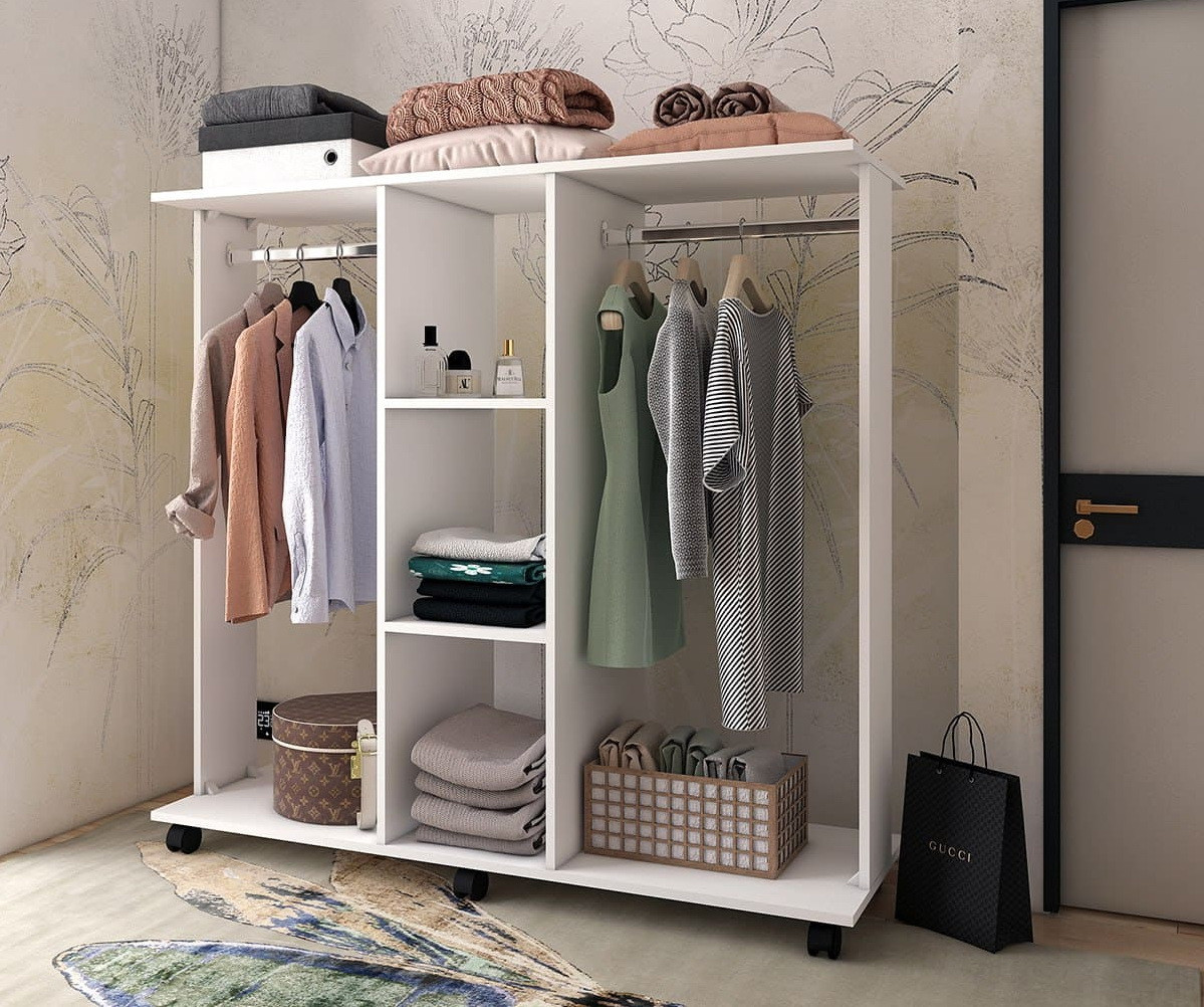 Гардеробна стійка 130х41х121 см. Біла, Д3, фото 1