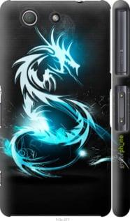 Чохол на Sony Xperia Z3 Compact D5803 Біло-блакитний вогненний дракон "113c-277-2448"