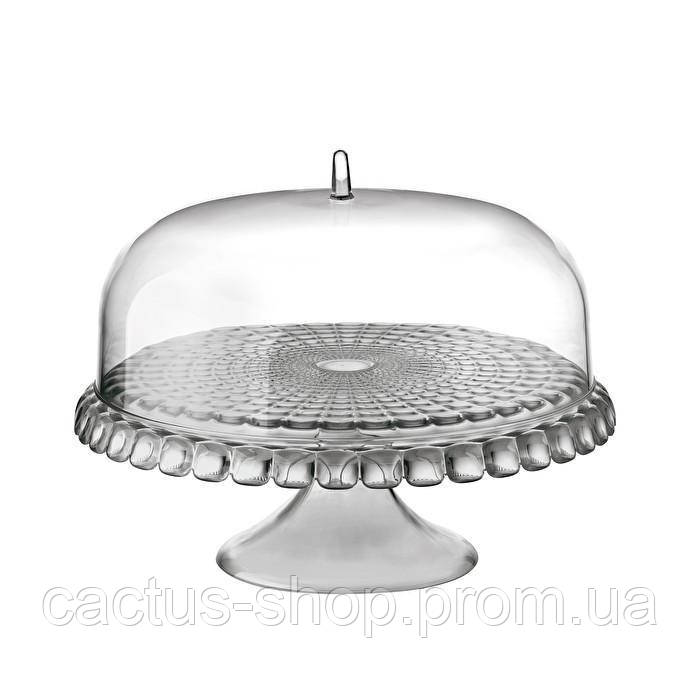 Тортовница с крышкой Guzzini Tiffany 19940092 28x36x36 см серая o - фото 1 - id-p2094080597