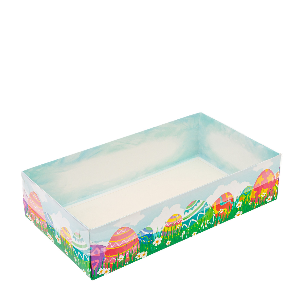 Коробка 250х140х60 для десертів "Пасхальна" з прозорою кришкою, фото 1