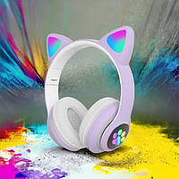 Беспроводные наушники cat ear CAT STN-28 фиолетовые | Наушники с ушками котика | Детские VI-503 стерео