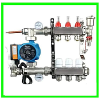 Колектор для теплої підлоги на 3 контури в зборі з насосом
