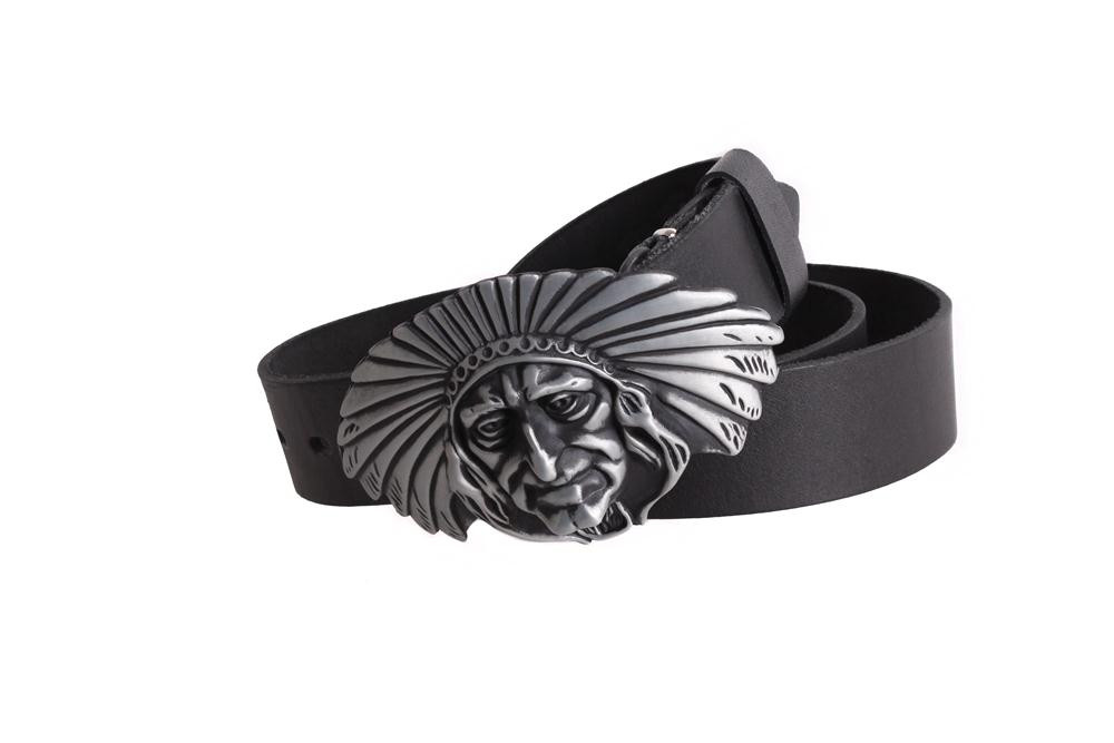 Чоловічий ремінь з натуральної шкіри під джинси 49130 чорний, фото 1