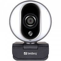 Веб-камера Sandberg 134-12 Streamer Webcam Pro Full HD Ring Light 1920x1080 автофокус с микрофоном Black/White