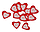 Набір сердець одинарні червоні з малюнком 100г/уп, фото 2