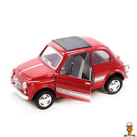 Коллекционная игрушечная модель fiat 500, инерционная, детская, красный, от 3 лет, Kinsmart KT5004W(Red)