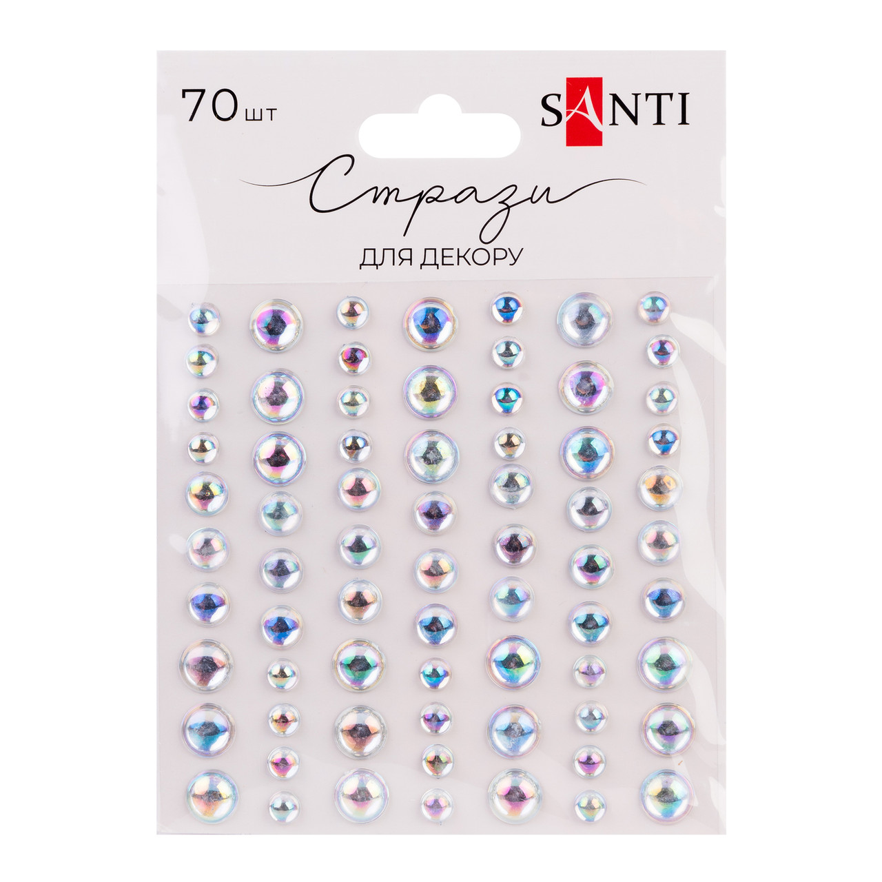 Стрази самоклеючі прозорі 70 шт Santi (742991)