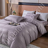 Комплект двуспальный с простыней на резинке Colorful Home страп-сатин широкая полоса 30020
