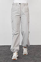 Женские штаны карго в стиле кэжуал - светло-серый цвет, L (есть размеры) kr