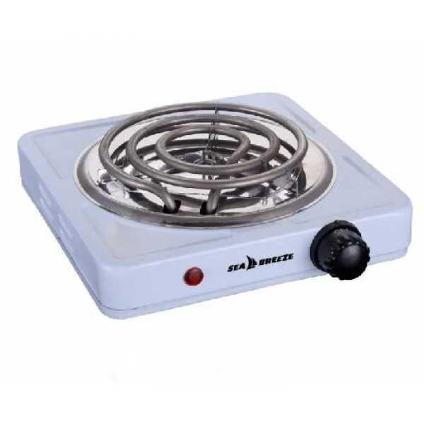 Плитка електрична SeaBreeze SB-062 1000 Вт 1 конфорка 16 см спіраль Біла, фото 1