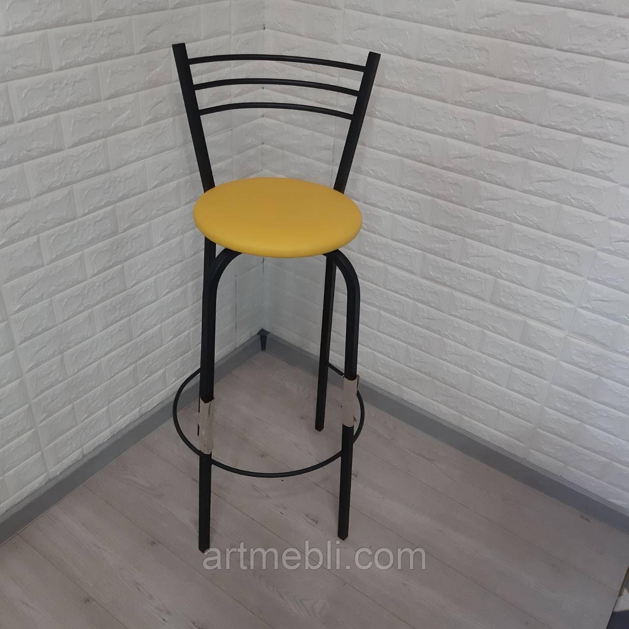 Стілець барний чорний каркас, для барної стійки, для кафе, високий стілець, металевий барний стілець, стілець для бару, фото 1