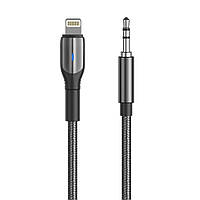 AUX кабель Aspor A232 (3.5мм to Lightning/1.2м)- черный