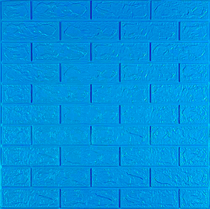 3д панелі самоклейка під цеглу, самоклеючі 3D панелі на стіну 700х770х3 мм, Синій (003-3)