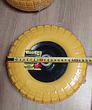 Колесо пінополіуретанове 3,5х4" о/d 20 мм до будівельної тачки арт.01-026 Budmonstr, фото 5