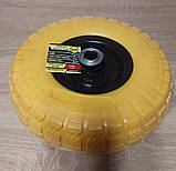 Колесо пінополіуретанове 3,5х4" о/d 20 мм до будівельної тачки арт.01-026 Budmonstr, фото 4