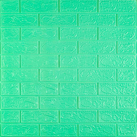 3д панелі самоклейка під цеглу, самоклеючі 3D панелі на стіну 700x770x3 мм, М'ята 700x770x3мм (012-3)