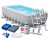 Басейн каркасний Intex 26792 PRISM FRAME 488 х 244 х 107 см фільтр-насос, сходи, тент, підстилка