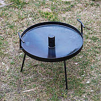 Сковорода 30 см з отвором для швидкого приготування зі знімним ніжками та кришкою, фото 3