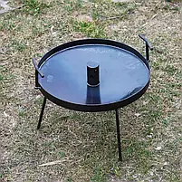 Сковорода 30 см з отвором для швидкого приготування зі знімним ніжками та кришкою, фото 6