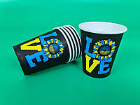 Бумажные стаканы цветные 175мл "LOVE" Маэстро (50 шт)