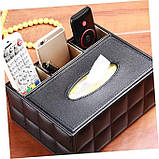Серветниця настільна інтер'єрна. Коробка для серветок, дрібниць, пультів. Підставка органайзер, фото 4