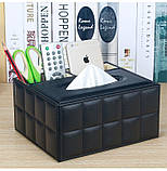 Серветниця настільна інтер'єрна. Коробка для серветок, дрібниць, пультів. Підставка органайзер, фото 3