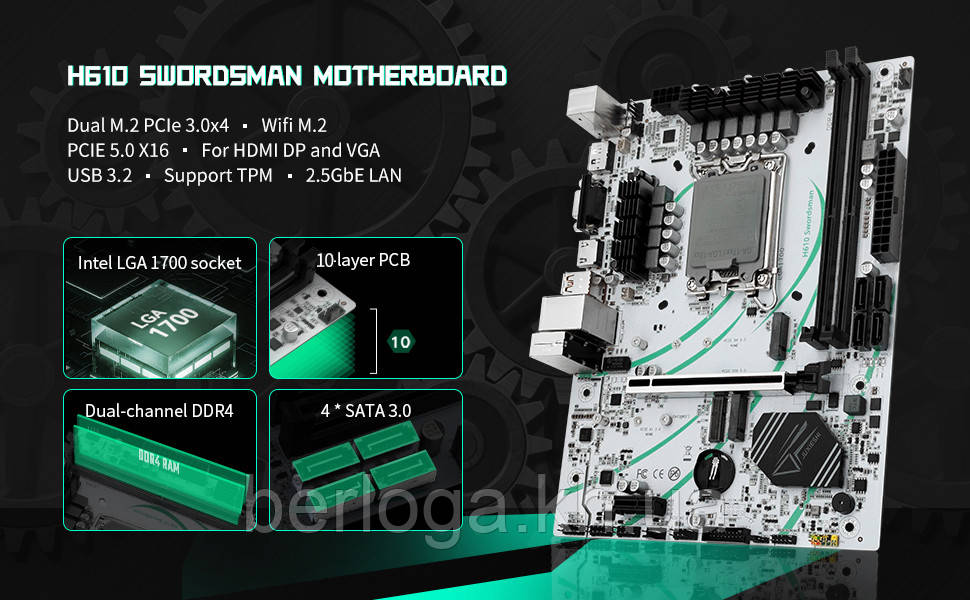 Материнская плата MACHINIST H610 Swordsman LGA 1700 (ID#2094202538 ...