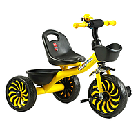 Велосипед трехколёсный Best Trike (стальная рама, колокольчик, 2 корзины, колеса EVA) SL-12754 Желтый
