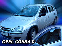 Дефлектори вікон / вітровики Opel Corsa C 2000-2006 5D (вставні, кт - 4шт) (Heko)