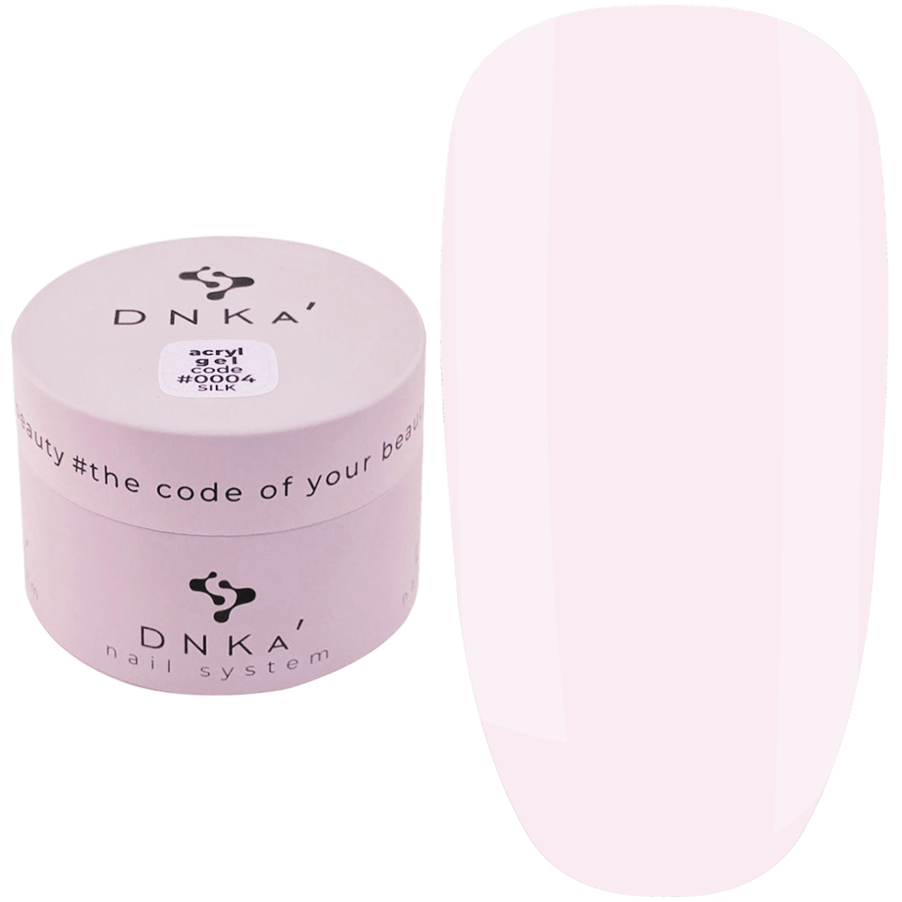 Акрил-гель для нарощування DNKa Acryl Gel №0004 Silk, 30 мл ніжно-рожевий