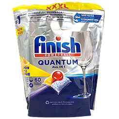 Таблетки для посудомийної машини квантум Фініш Finish quantum lemon 60tbs 5шт/ящ (Код: 00-00010962)
