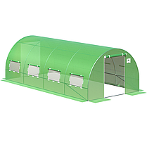 Теплиця садова, парник Focus Garden 3x6x2 м (подвійні двері) зелена, фото 3