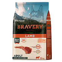 BRAVERY Lamb Large/Medium Adult,сухий корм для дор.собак cередніх та великих порід,з ягням  12kg (317)