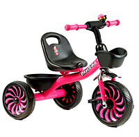 Велосипед трехколёсный Best Trike (стальная рама, колокольчик, 2 корзины, колеса EVA) SL-12011 Розовый