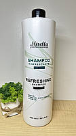 Освежающий мужской шампунь с ментолом и касторовым маслом Mirella Professional Shampoo,1000 мл