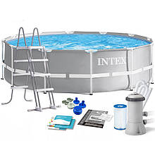 Басейн каркасний Intex 26718 розмір 366x122см, об'єм 10685л (картриджний фільтр-насос, драбина)