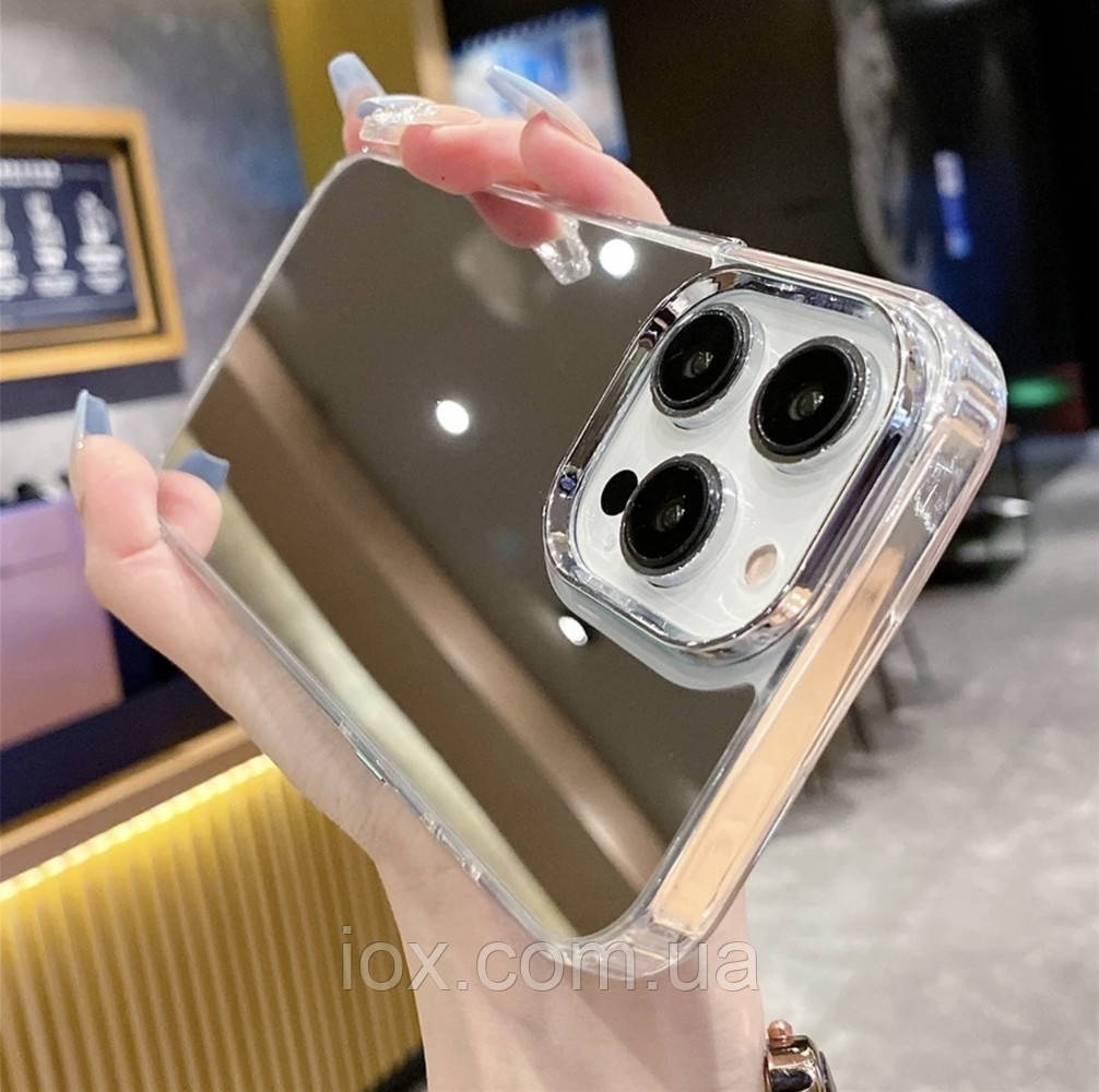 Дзеркальний золотий силіконовий чохол iphone 13pro Max 6.7 дюйма, фото 1