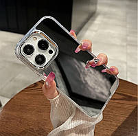 Дзеркальний срібний силіконовий чохол iphone 14pro max 6.7дюйма протиударний
