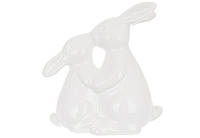 Декоративная фигурка Влюбленные кролики, 13см, цвет- белый