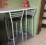 Стілець барний сірий каркас, для барної стійки, для кафе, високий стілець, металевий барний стілець, стілець для бару, фото 2